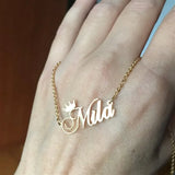 Personalized Name Bracelet Initials Crown Name Charm Bracelets BFF Jewelry