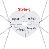 Stainless Steel BFF Necklace for 2/3/4/5 Sisters Friends