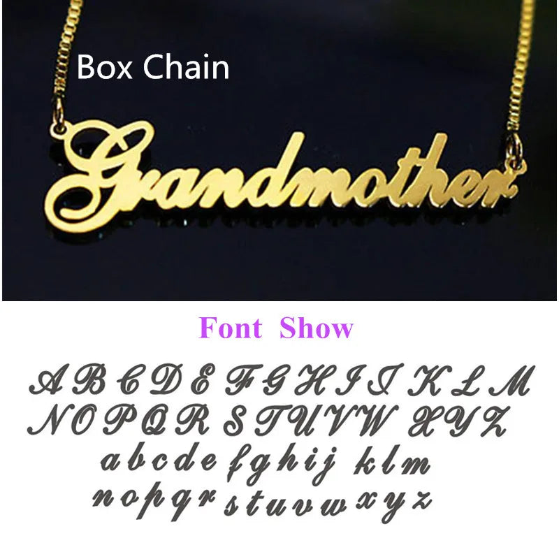 Personalized Name Necklace Old English Style for Women Men