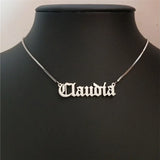 Personalized Name Necklace Old English Style for Women Men