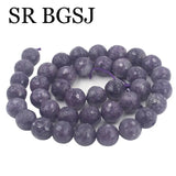 Faceted AA Pink Lepidolite Natural Stone Round Beads 15inch