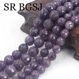 Faceted AA Pink Lepidolite Natural Stone Round Beads 15inch