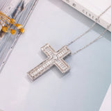 925 Silver Jesus Cross Pendant Necklace Women Crucifix Charm