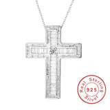 925 Silver Jesus Cross Pendant Necklace Women Crucifix Charm