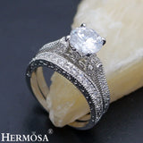 Romantic LOVE Hermosa Zircon Wedding Bands Size 7# 8#