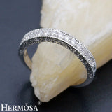 Romantic LOVE Hermosa Zircon Wedding Bands Size 7# 8#