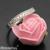 Romantic LOVE Hermosa Zircon Wedding Bands Size 7# 8#