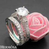 Romantic LOVE Hermosa Zircon Wedding Bands Size 7# 8#