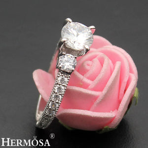 LOVE Hermosa Zircon Wedding Bands Rings Size 7# 8#