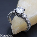 LOVE Hermosa Zircon Wedding Bands Rings Size 7# 8#