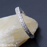 LOVE Hermosa Zircon Wedding Bands Rings Size 7# 8#