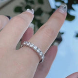 3mm Moissanite Ring S925 Silver Wedding Band Stackable Gift