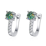 Vintage 925 Sterling Silver Stud Earrings with Moissanite Jewelry for Women