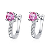 Vintage 925 Sterling Silver Stud Earrings with Moissanite Jewelry for Women
