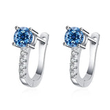 Vintage 925 Sterling Silver Stud Earrings with Moissanite Jewelry for Women