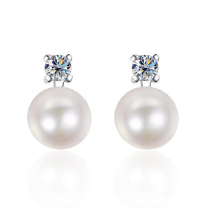 Vintage S925 Sterling Sliver Stud Earrings with Moissanite Jewelry