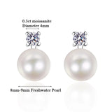 Vintage S925 Sterling Sliver Stud Earrings with Moissanite Jewelry