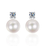 Vintage S925 Sterling Sliver Stud Earrings with Moissanite Jewelry