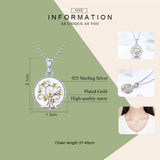 Family Tree Coin Necklace 925 Sterling Silver Tree Of Life Pendant