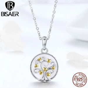 Family Tree Coin Necklace 925 Sterling Silver Tree Of Life Pendant