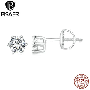 0.9CT Moissanite D VVS1 EX S925 Stud Earrings Brilliant Round Cut