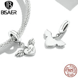 925 Silver Charm Heart Wings My Angel Charms DIY Bracelets Women