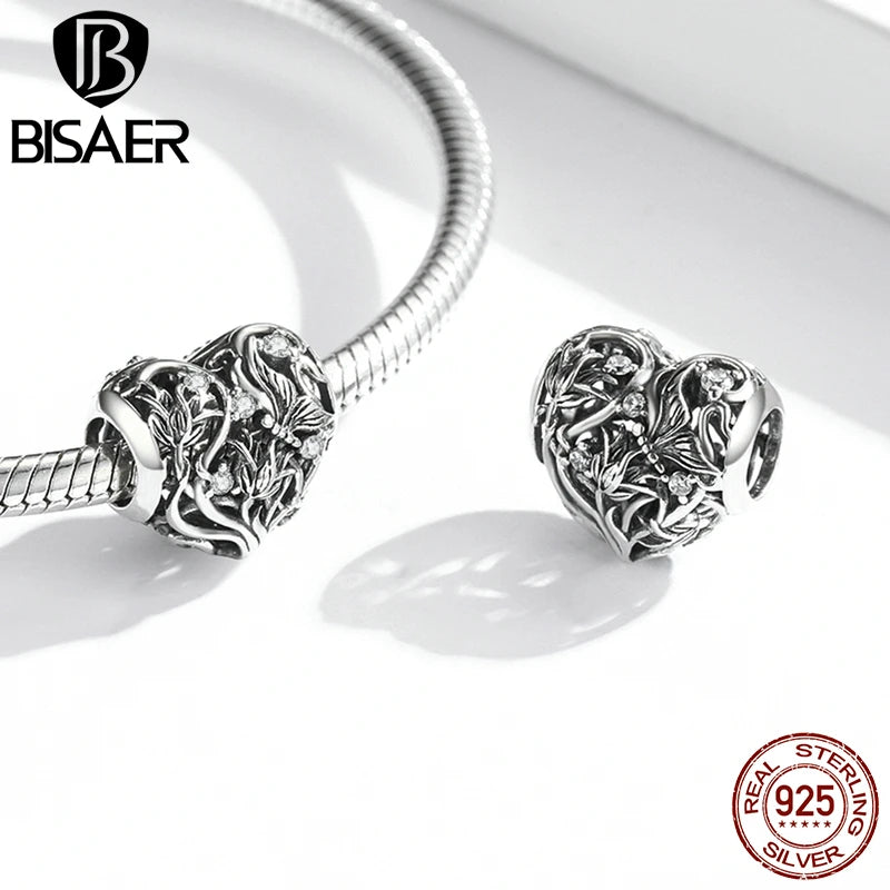925 Silver Retro Flowers Safety Chain For Women Bracelet Bangle