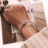 925 Silver Retro Flowers Safety Chain For Women Bracelet Bangle
