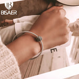 925 Silver Retro Flowers Safety Chain For Women Bracelet Bangle
