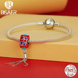 925 Sterling Silver Chinese Year Red Charms Beads Lantern Pendant