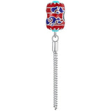 925 Sterling Silver Chinese Year Red Charms Beads Lantern Pendant