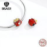 925 Sterling Silver Chinese Year Red Charms Beads Lantern Pendant