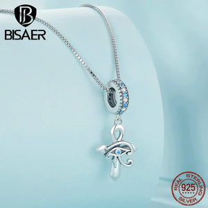 925 Sterling Silver Coss Pendant Necklace Lucky Demon Eye Neck Chains