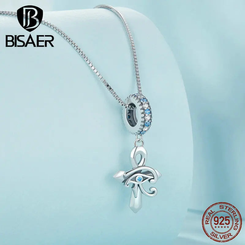 925 Sterling Silver Coss Pendant Necklace Lucky Demon Eye Neck Chains