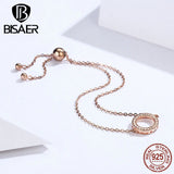 925 Silver Love Circle Bracelet with Cubic Zircon Chain