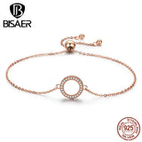 925 Silver Love Circle Bracelet with Cubic Zircon Chain