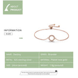 925 Silver Love Circle Bracelet with Cubic Zircon Chain