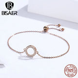 925 Silver Love Circle Bracelet with Cubic Zircon Chain
