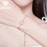 925 Silver Love Circle Bracelet with Cubic Zircon Chain