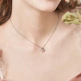 925 Silver Cat Heart Necklace for Women