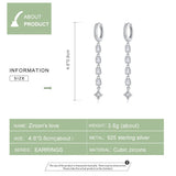 925 Silver Cubic Zircon Drop Earrings Crystal Wedding Jewelry