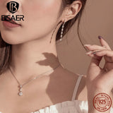 925 Silver Cubic Zircon Drop Earrings Crystal Wedding Jewelry
