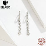 925 Silver Cubic Zircon Drop Earrings Crystal Wedding Jewelry