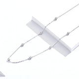 925 Silver Zircon Pendant Necklace Platinum Plated Women Fine Jewelry