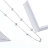 925 Silver Zircon Pendant Necklace Platinum Plated Women Fine Jewelry