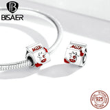 925 Sterling Silver Mother Love Heart Charms Beads for Bracelets DIY