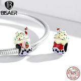 925 Sterling Silver Mother Love Heart Charms Beads for Bracelets DIY