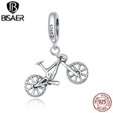 925 Sterling Silver Mountain Bike Charm Beads Pendant for Bracelet Necklace