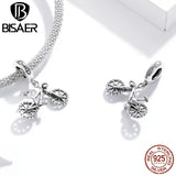925 Sterling Silver Mountain Bike Charm Beads Pendant for Bracelet Necklace