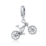 925 Sterling Silver Mountain Bike Charm Beads Pendant for Bracelet Necklace